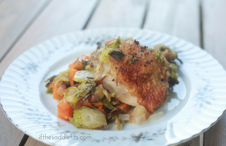 One Pot Thanksgiving Chicken - easy, weeknight Fall flavors on ifthesaddlefits.com